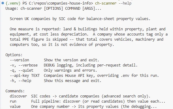 Screenshot of the project